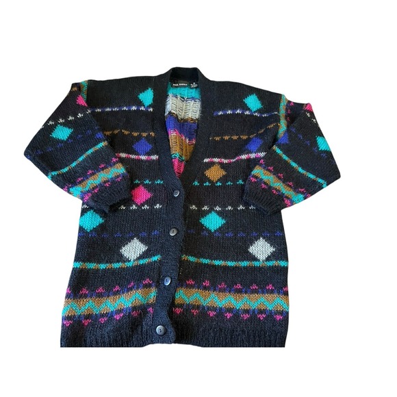 Vintage 80s Paul Harris Acrylic Wool Mohair Cardigan Sweater Women's S Oversized - Picture 1 of 4